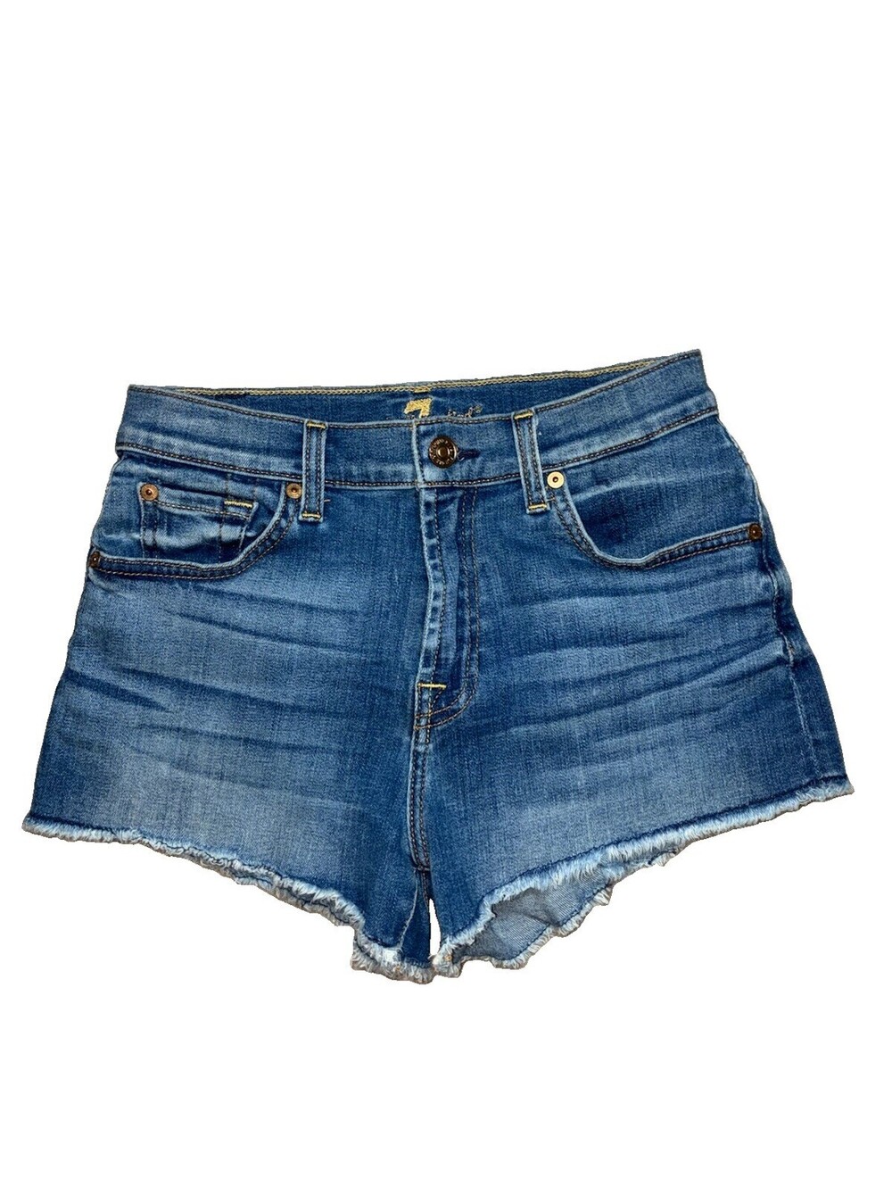 7 For All Mankind Monroe Blue Denim Shorts Size 24